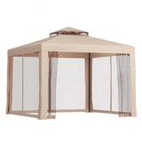 NNEDSZ Gazebo Marquee 3m Outdoor Event Tent Camping Party Mesh Wall Canopy Brown