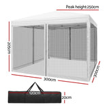 NNEDSZ Gazebo Pop Up Marquee 3x3m Wedding Party Outdoor Camping Tent Canopy Shade Mesh Wall White