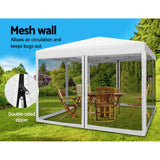 NNEDSZ Gazebo Pop Up Marquee 3x3m Wedding Party Outdoor Camping Tent Canopy Shade Mesh Wall White