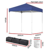 NNEDSZ Instahut Gazebo 2x2m Outdoor Patio Garden Marquee Shade w/ Base Pods Blue