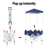 NNEDSZ Instahut Gazebo 2x2m Outdoor Patio Garden Marquee Shade w/ Base Pods Blue