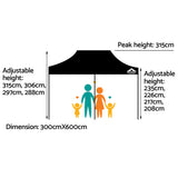 NNEDSZ Gazebo Pop Up 3x6m w/Base Podx4 Marquee Folding Outdoor Wedding Camping Tent Shade Canopy Black