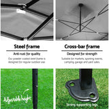 NNEDSZ Gazebo Pop Up 3x6m w/Base Podx4 Marquee Folding Outdoor Wedding Camping Tent Shade Canopy Black