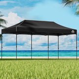 NNEDSZ Gazebo Pop Up 3x6m w/Base Podx4 Marquee Folding Outdoor Wedding Camping Tent Shade Canopy Black