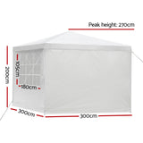 NNEDSZ Gazebo 3x3m Marquee Wedding Party Tent Outdoor Camping Side Wall Canopy Window Panel White