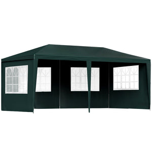NNEDSZ Gazebo 3x6m Marquee Wedding Party Tent Outdoor Camping Side Wall Canopy 4 Panel Green