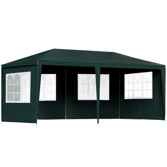 NNEDSZ Gazebo 3x6m Marquee Wedding Party Tent Outdoor Camping Side Wall Canopy 4 Panel Green