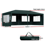 NNEDSZ Gazebo 3x6m Marquee Wedding Party Tent Outdoor Camping Side Wall Canopy 4 Panel Green