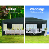 NNEDSZ Gazebo 3x6m Marquee Wedding Party Tent Outdoor Camping Side Wall Canopy 4 Panel Green