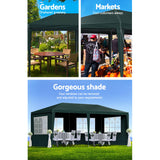 NNEDSZ Gazebo 3x6m Marquee Wedding Party Tent Outdoor Camping Side Wall Canopy 4 Panel Green