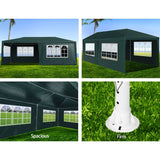NNEDSZ Gazebo 3x6m Marquee Wedding Party Tent Outdoor Camping Side Wall Canopy 4 Panel Green