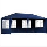 NNEDSZ Gazebo 3x6m Marquee Wedding Party Tent Outdoor Camping Side Wall Canopy 6 Panel Blue