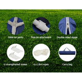 NNEDSZ Gazebo 3x6m Marquee Wedding Party Tent Outdoor Camping Side Wall Canopy 6 Panel Blue