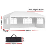 NNEDSZ Gazebo Pop Up Marquee 3x6m Wedding Party Outdoor Camping Tent Canopy Side Wall White