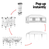 NNEDSZ Gazebo Pop Up Marquee 3x6m Wedding Party Outdoor Camping Tent Canopy Side Wall White