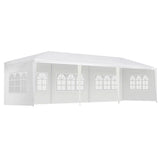 NNEDSZ Gazebo 3x9m Marquee Wedding Party Tent Outdoor Camping Side Wall Canopy 5 Panel White