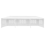 NNEDSZ Gazebo 3x9m Marquee Wedding Party Tent Outdoor Camping Side Wall Canopy 5 Panel White