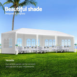 NNEDSZ Gazebo 3x9m Marquee Wedding Party Tent Outdoor Camping Side Wall Canopy 5 Panel White