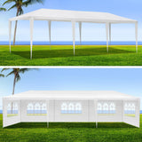 NNEDSZ Gazebo 3x9m Marquee Wedding Party Tent Outdoor Camping Side Wall Canopy 5 Panel White