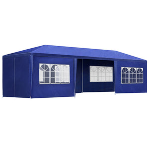 NNEDSZ Gazebo 3x9m Marquee Wedding Party Tent Outdoor Camping Side Wall Canopy 8 Panel Blue