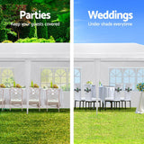 NNEDSZ Gazebo 3x9m Marquee Wedding Party Tent Outdoor Camping Side Wall Canopy 8 Panel White