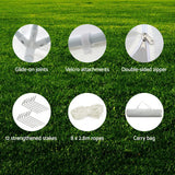 NNEDSZ Gazebo 3x9m Marquee Wedding Party Tent Outdoor Camping Side Wall Canopy 8 Panel White