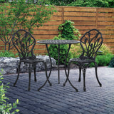 NNEDSZ 3PC Outdoor Setting Cast Aluminium Bistro Table Chair Patio Black