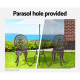 NNEDSZ Gardeon 3PC Patio Furniture Outdoor Bistro Set Dining Chairs Aluminium Bronze