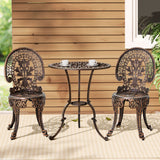 NNEDSZ Gardeon 3PC Patio Furniture Outdoor Bistro Set Dining Chairs Aluminium Bronze