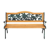 NNEDSZ Gardeon Outdoor Garden Bench Seat 126cm Wooden Cast Iron 3 Seater Patio Furniture