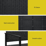 NNEDSZ Outdoor Garden Bench Seat Rattan Chair Steel Patio Furniture Park Black