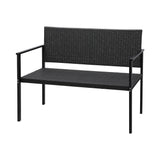 NNEDSZ Outdoor Garden Bench Seat Rattan Chair Steel Patio Furniture Park Grey