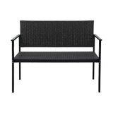 NNEDSZ Outdoor Garden Bench Seat Rattan Chair Steel Patio Furniture Park Grey