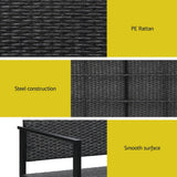 NNEDSZ Outdoor Garden Bench Seat Rattan Chair Steel Patio Furniture Park Grey