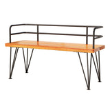 NNEDSZ Outdoor Garden Bench Seat 122cm Wooden Steel 3 Seater Patio Furniture