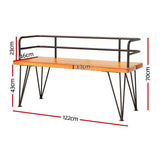 NNEDSZ Outdoor Garden Bench Seat 122cm Wooden Steel 3 Seater Patio Furniture
