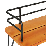 NNEDSZ Outdoor Garden Bench Seat 122cm Wooden Steel 3 Seater Patio Furniture