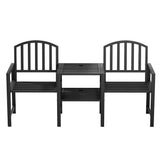 NNEDSZ Gardeon Outdoor Garden Bench Seat Loveseat Steel Table Chairs Patio Furniture Black