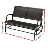 NNEDSZ Gardeon Outdoor Garden Bench Seat Swing Glider Rocking 2 Seater Patio Furniture Black