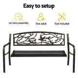 Gardeon Outdoor Bench Seat Garden Steel Outdoor Furniture 3 Seater Park Bronze
