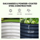 NNEMB 160 x 80 x 42cm Raised Garden Bed, Oval, Corrugated Metal, Dark Grey