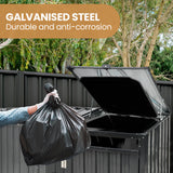 NNEMB Double Steel Wheelie Garbage Bin Storage Shed, Enclosure with 2 Opening Doors
