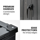NNEMB Double Steel Wheelie Garbage Bin Storage Shed, Enclosure with 2 Opening Doors