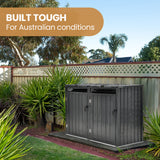NNEMB Double Steel Wheelie Garbage Bin Storage Shed, Enclosure with 2 Opening Doors