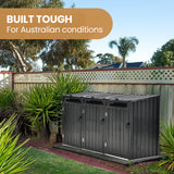 NNEMB Triple Steel Wheelie Garbage Bin Storage Shed, Enclosure with 3 Opening Doors