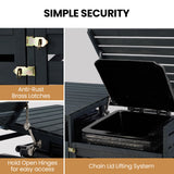 NNEMB Double Wood Wheelie Bins Storage Shed, 2 Door Garbage Rubbish Bin Enclosure