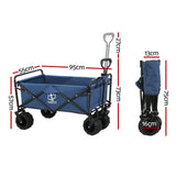 NNEDSZ Garden Cart Folding 120kg Trolley Camping Wagon Barrow Outdoor Beach