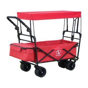 NNEDSZ Gardeon Garden Cart with Removable Canopy Red