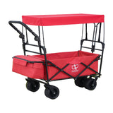 NNEDSZ Gardeon Garden Cart with Removable Canopy Red