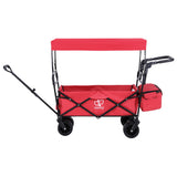 NNEDSZ Gardeon Garden Cart with Removable Canopy Red